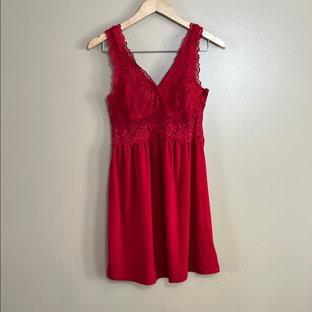 Beautiful Red La Vie En Rose Lace Nightie Dress